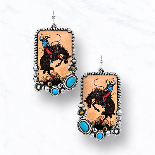 Western Cowboy Rodeo Drop Earrings