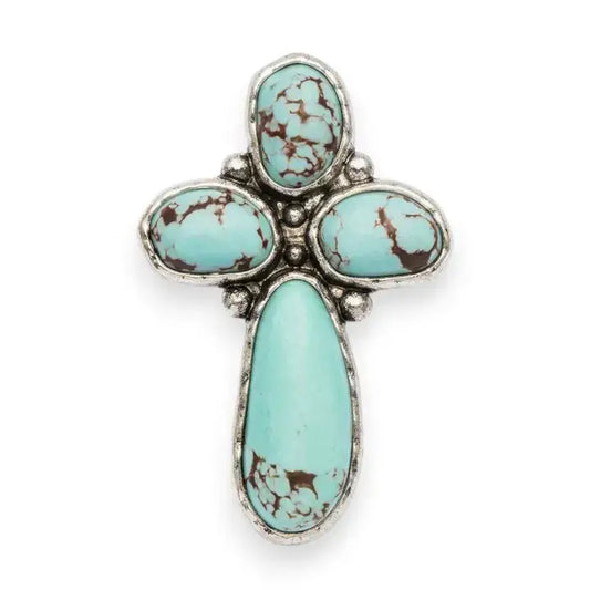 Iconic Stone Cross Stretch Ring