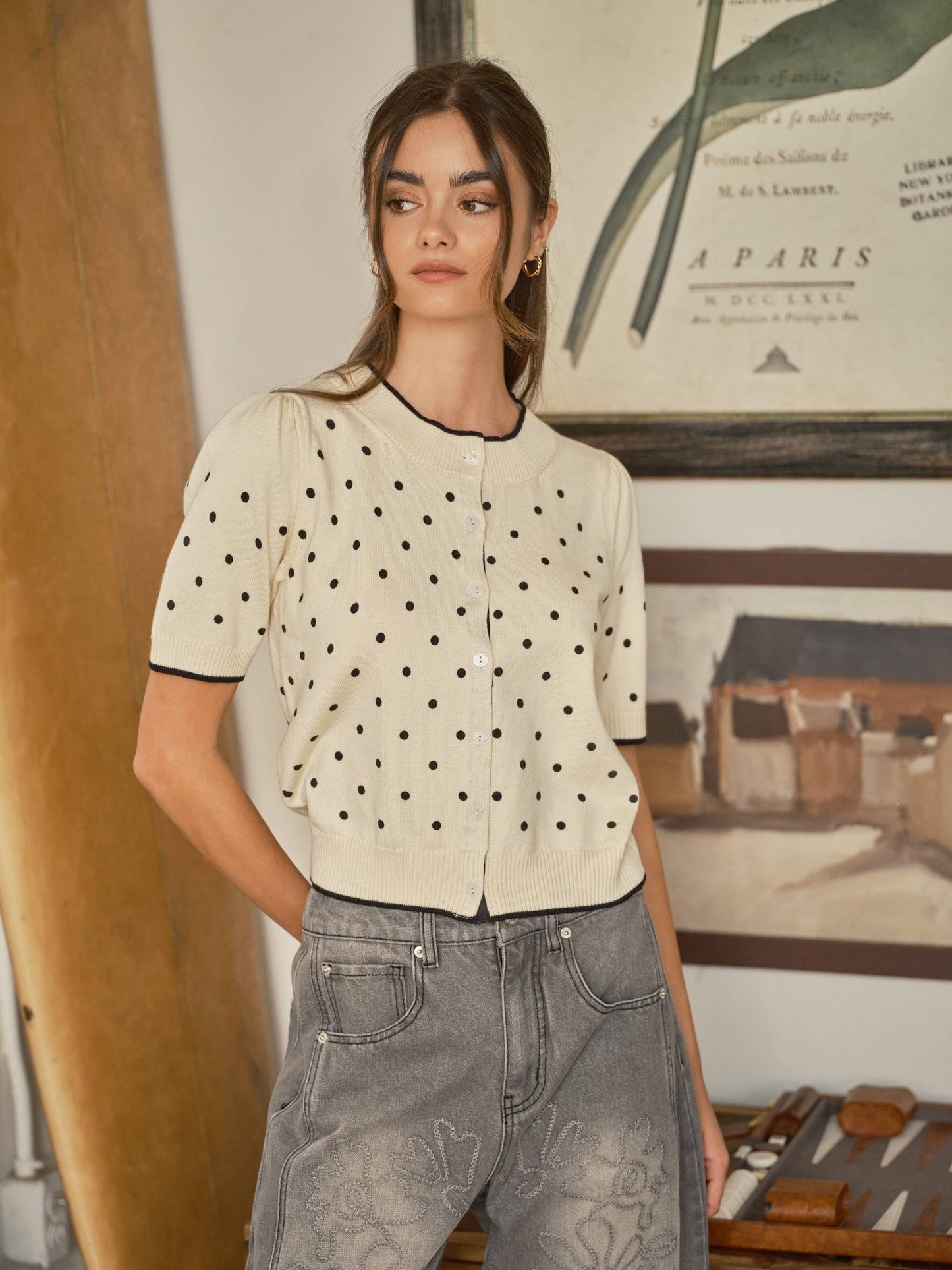 Polka Dot Honey Cardigan