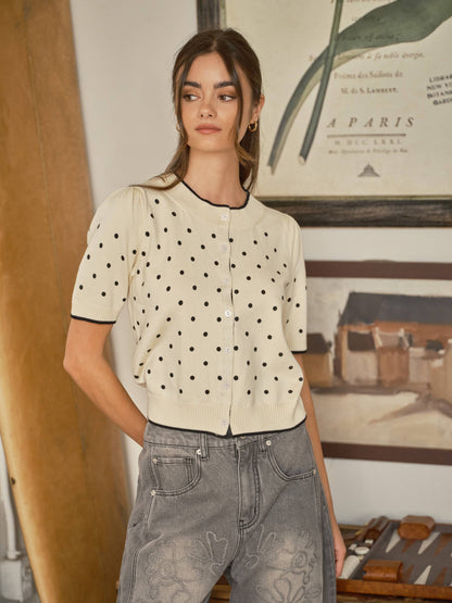 Polka Dot Honey Cardigan