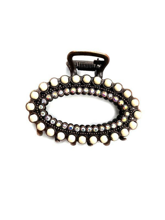 Western Oval Navajo Pearl Hair Claw