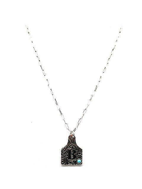 Ranch Initial Cattle Tag Necklace