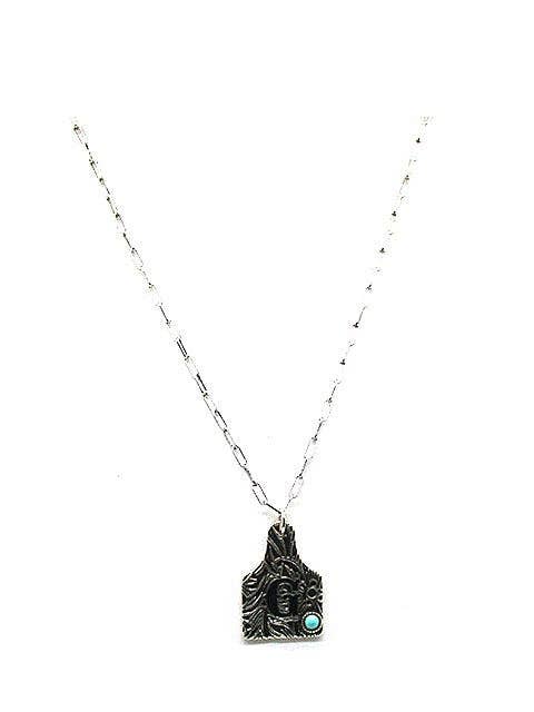 Ranch Initial Cattle Tag Necklace