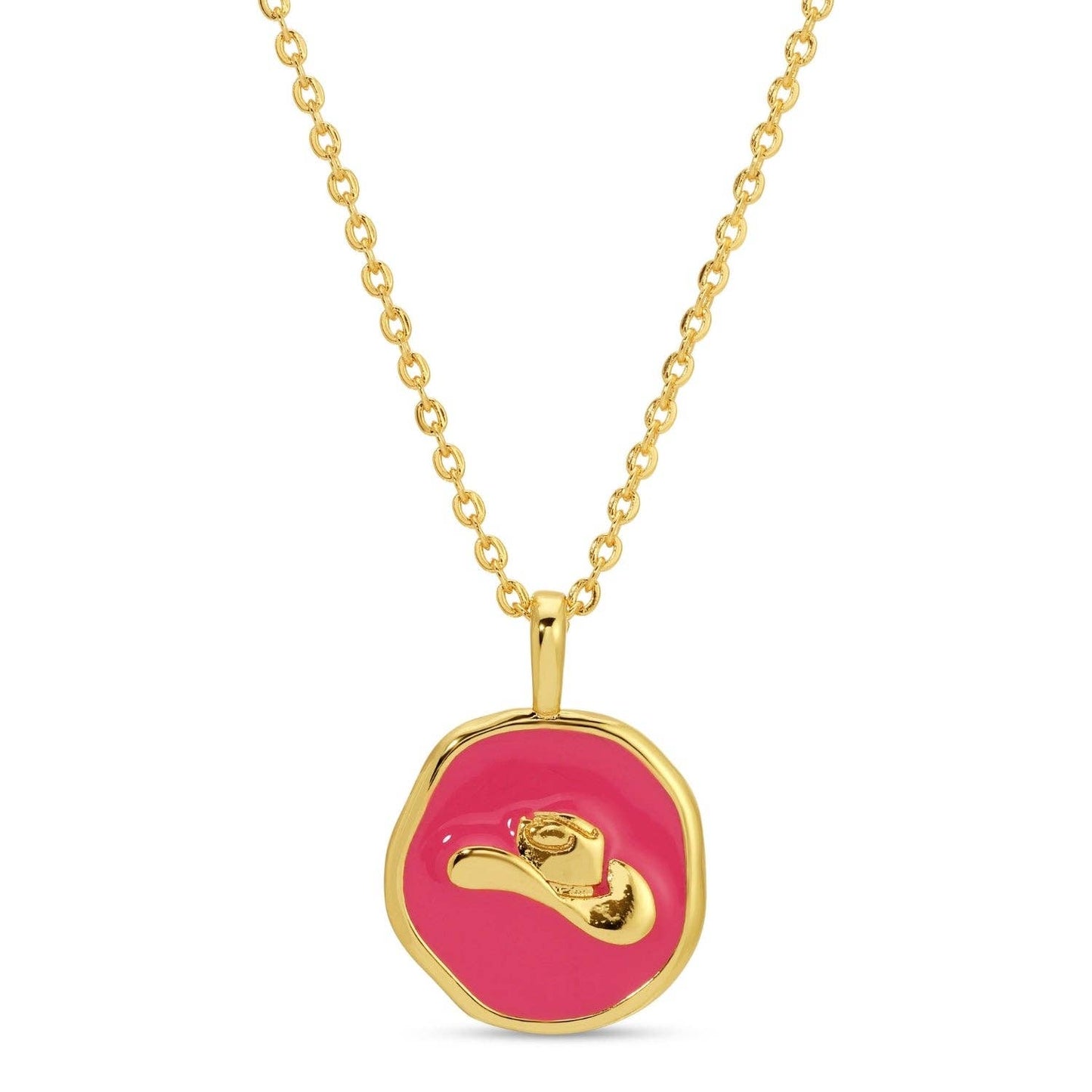 Pink Cowgirl Hat Necklace