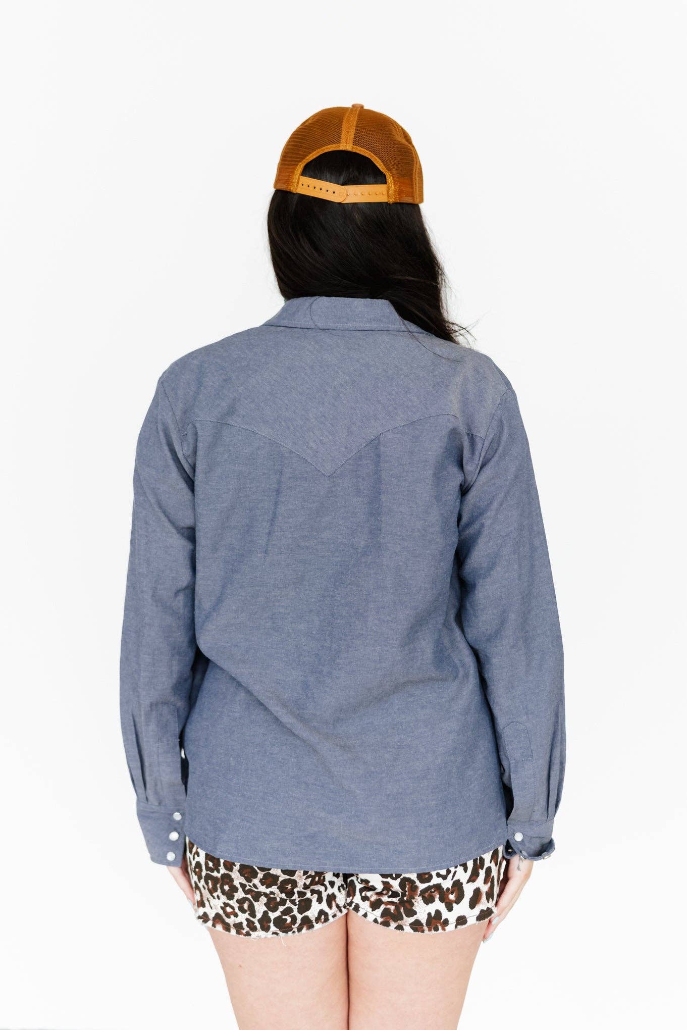 Dark Chambray Pearl Snap Shirt