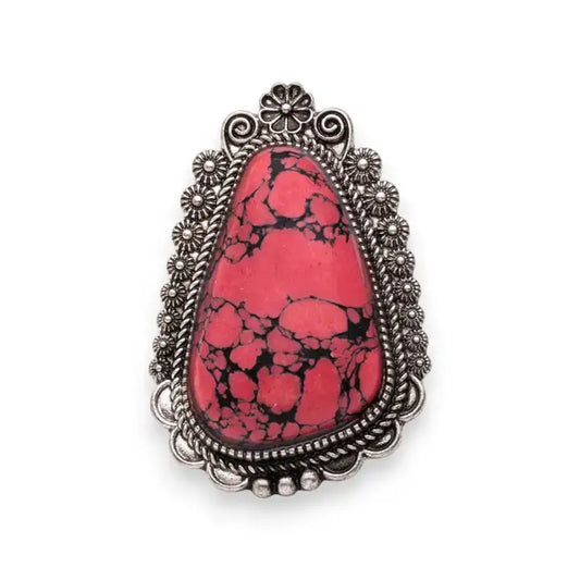 Red Stone Jumbo Stretch Ring
