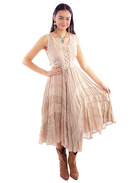 Latte Canyon Lace-Up Dress