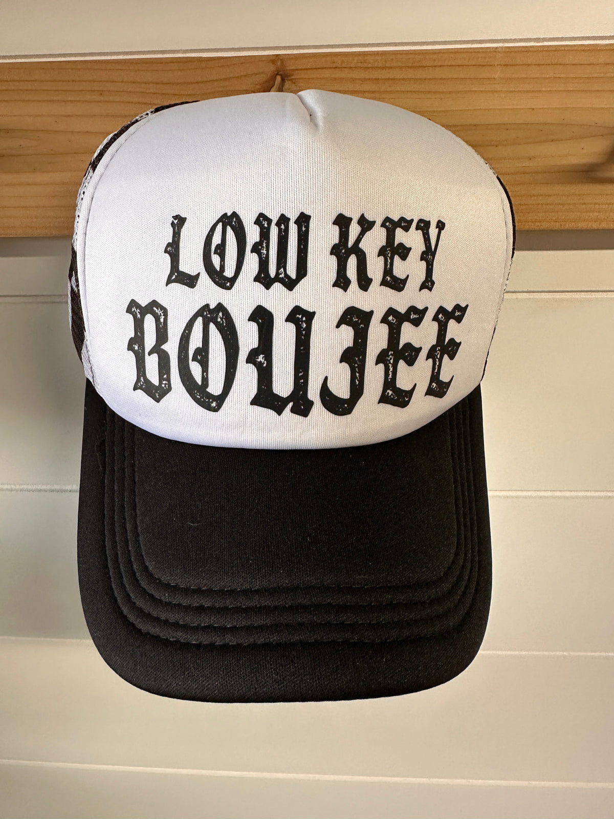Low Key Boujee Black Foam Trucker Hat
