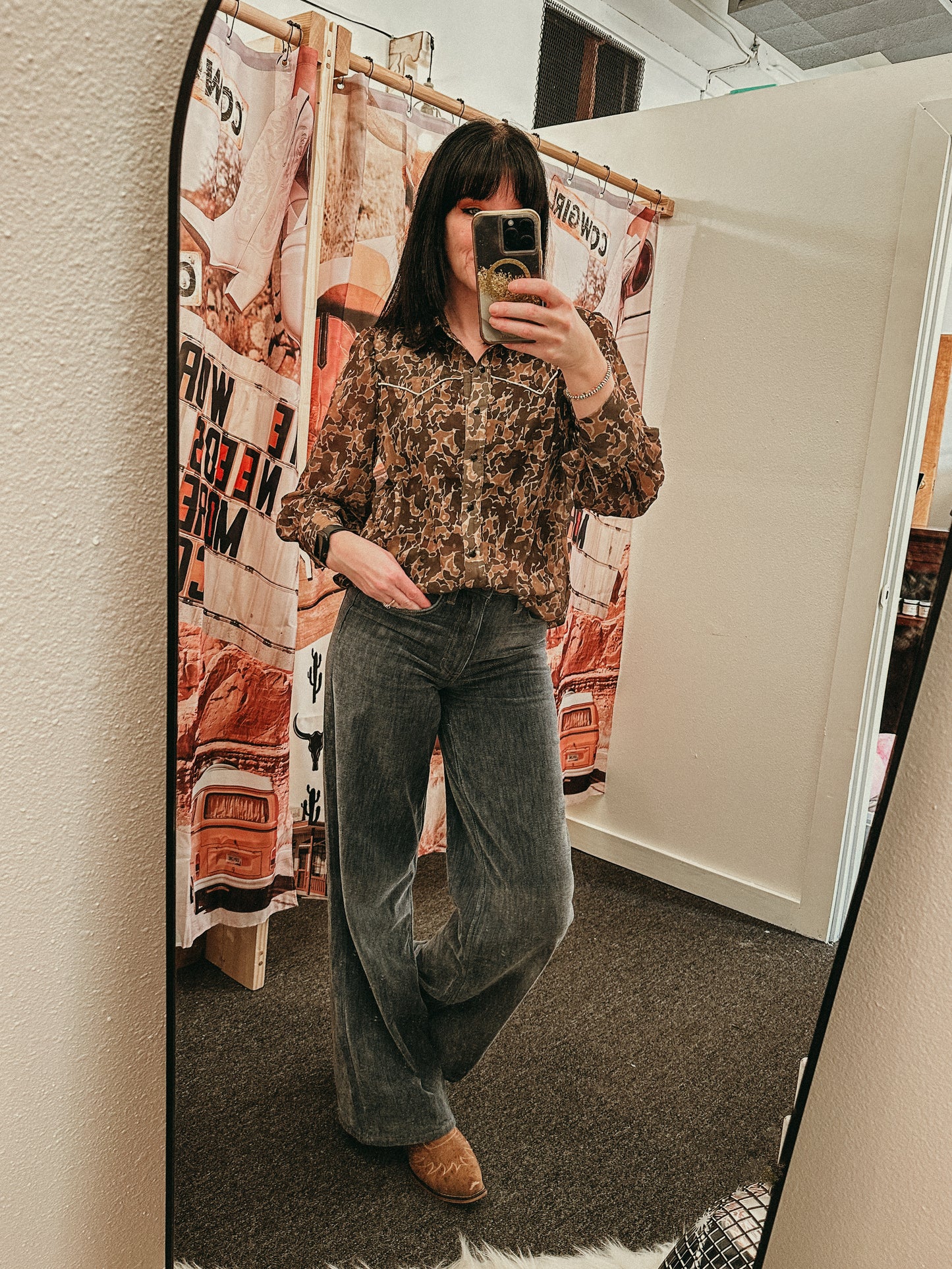 Trophy Wife Sheer Camo Pearl Snap