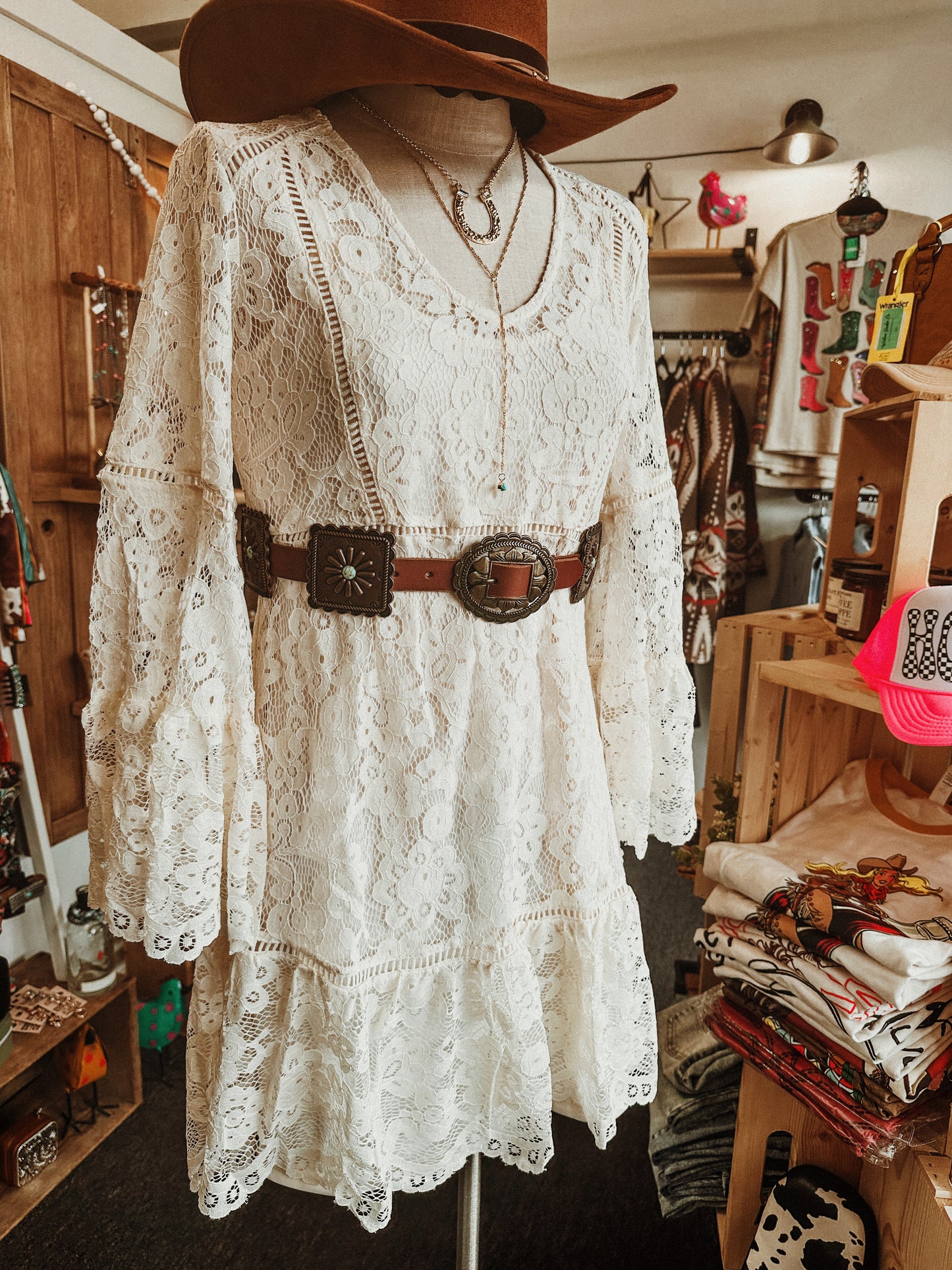 Ivory High Plains Lace Dress