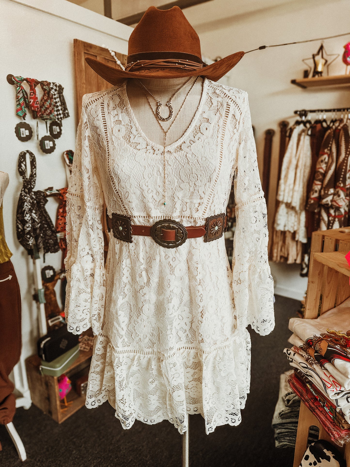 Ivory High Plains Lace Dress