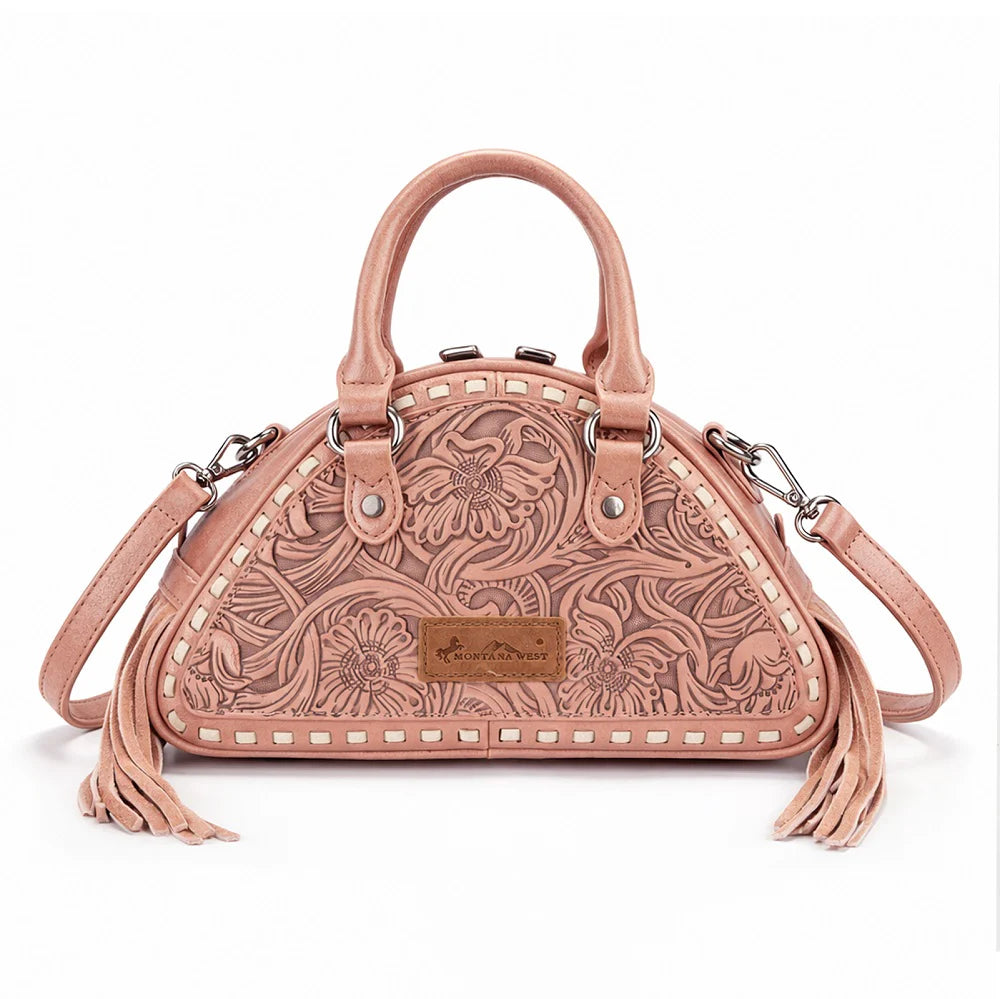 Pink Spur Fringe Satchel