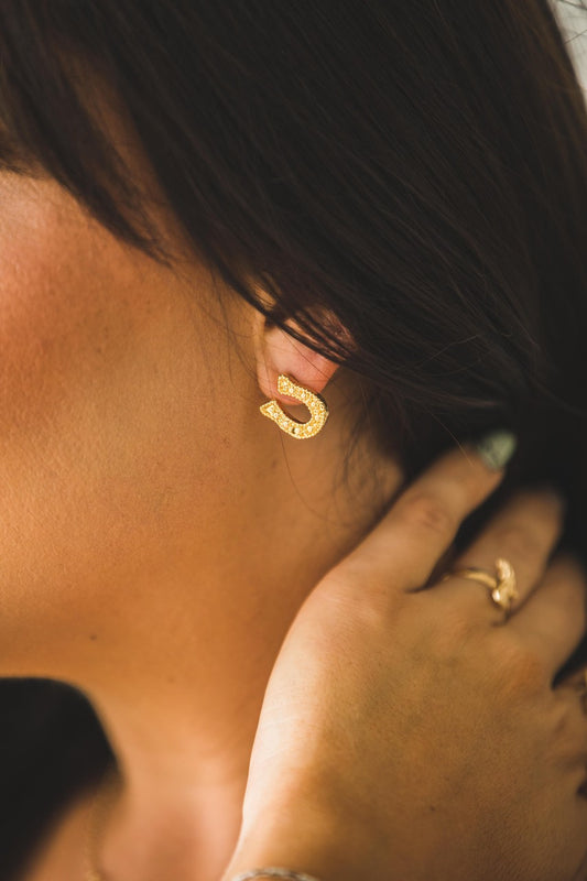 Lucky Charm Horseshoe Studs – Yellow Gold