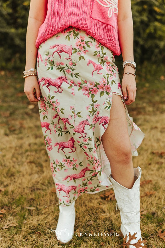 Blush Rodeo Midi Skirt