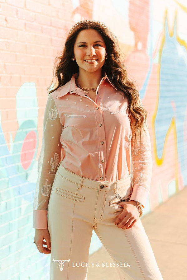 Desert Bloom Pearl Snap Top
