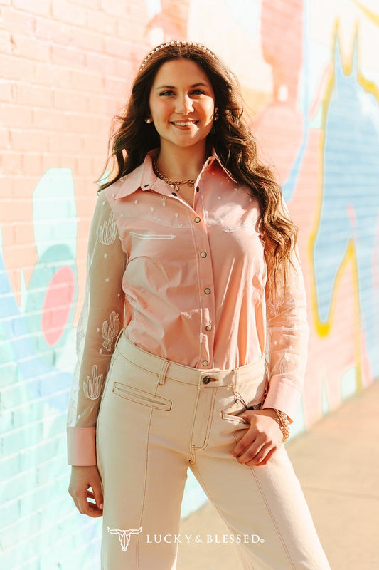 Desert Bloom Pearl Snap Top