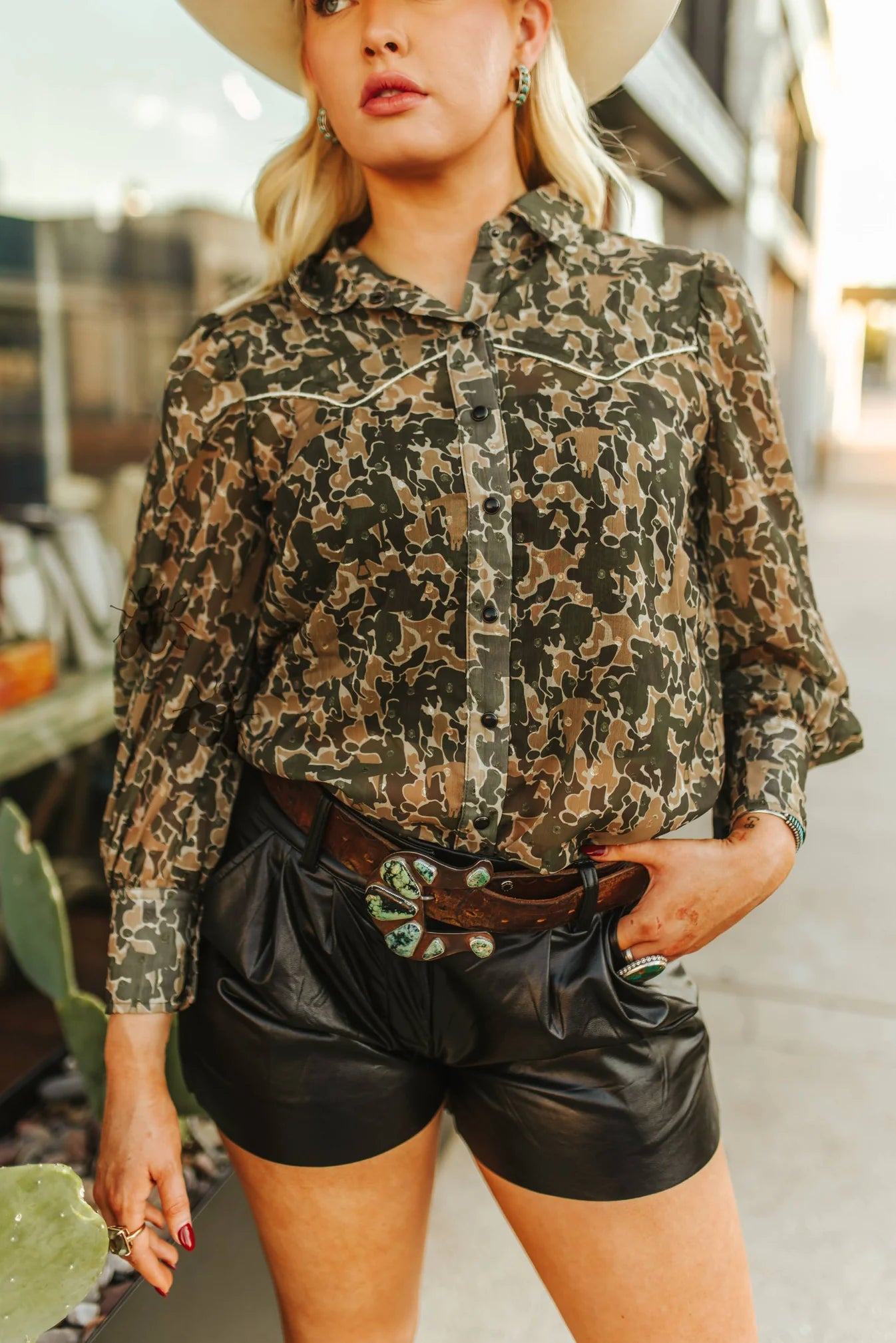 Trophy Wife Sheer Camo Pearl Snap