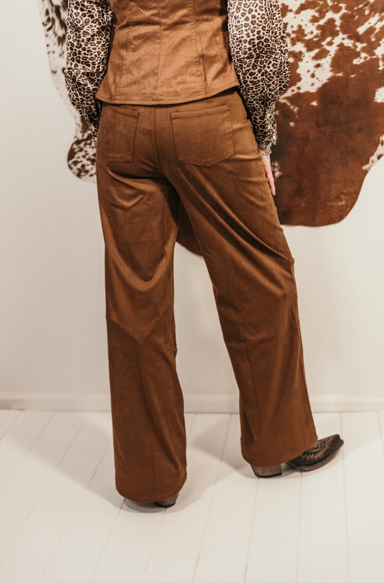 Frontier Luxe Faux Suede Flare Pants