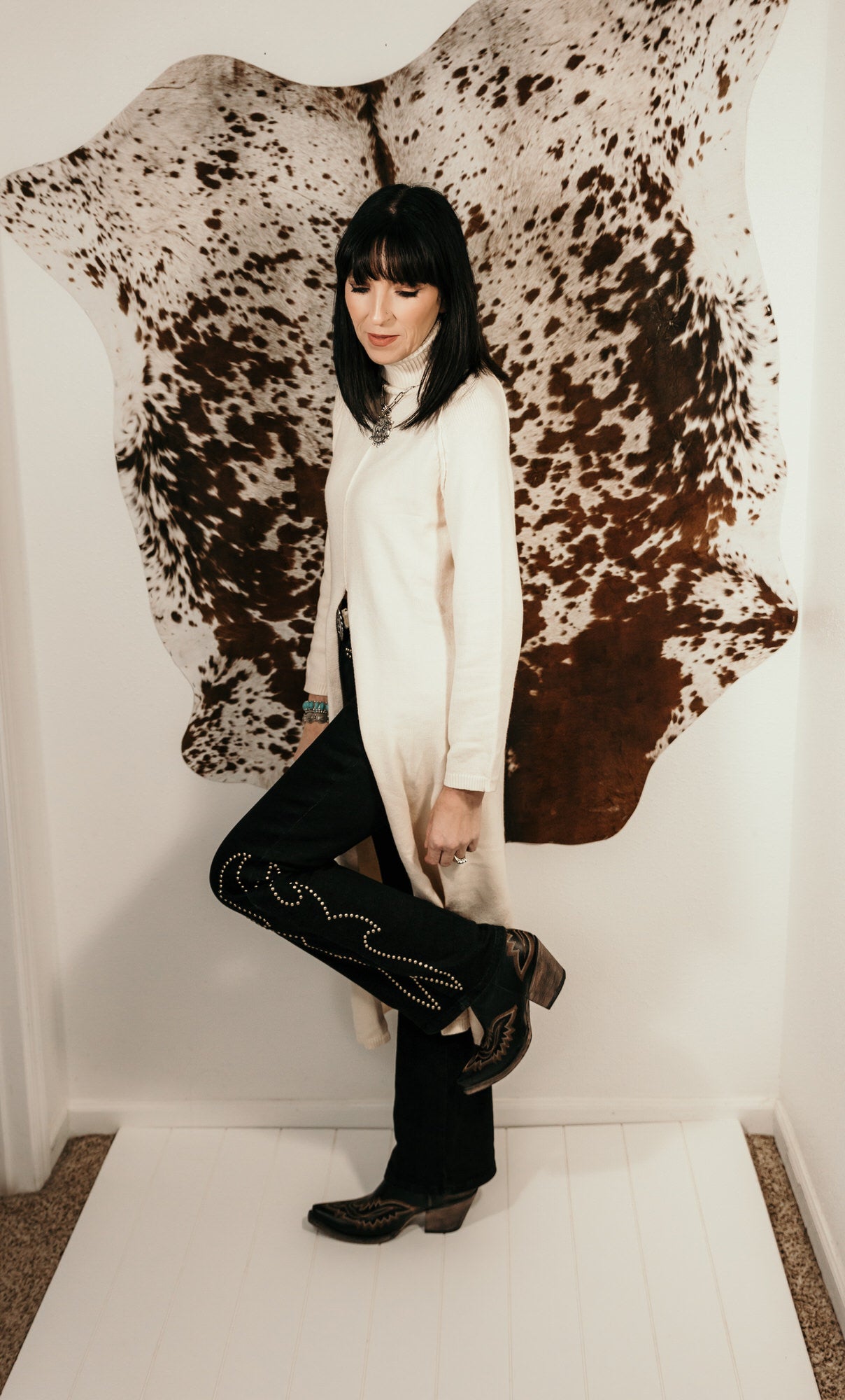 Ecru Edge Turtleneck Tunic