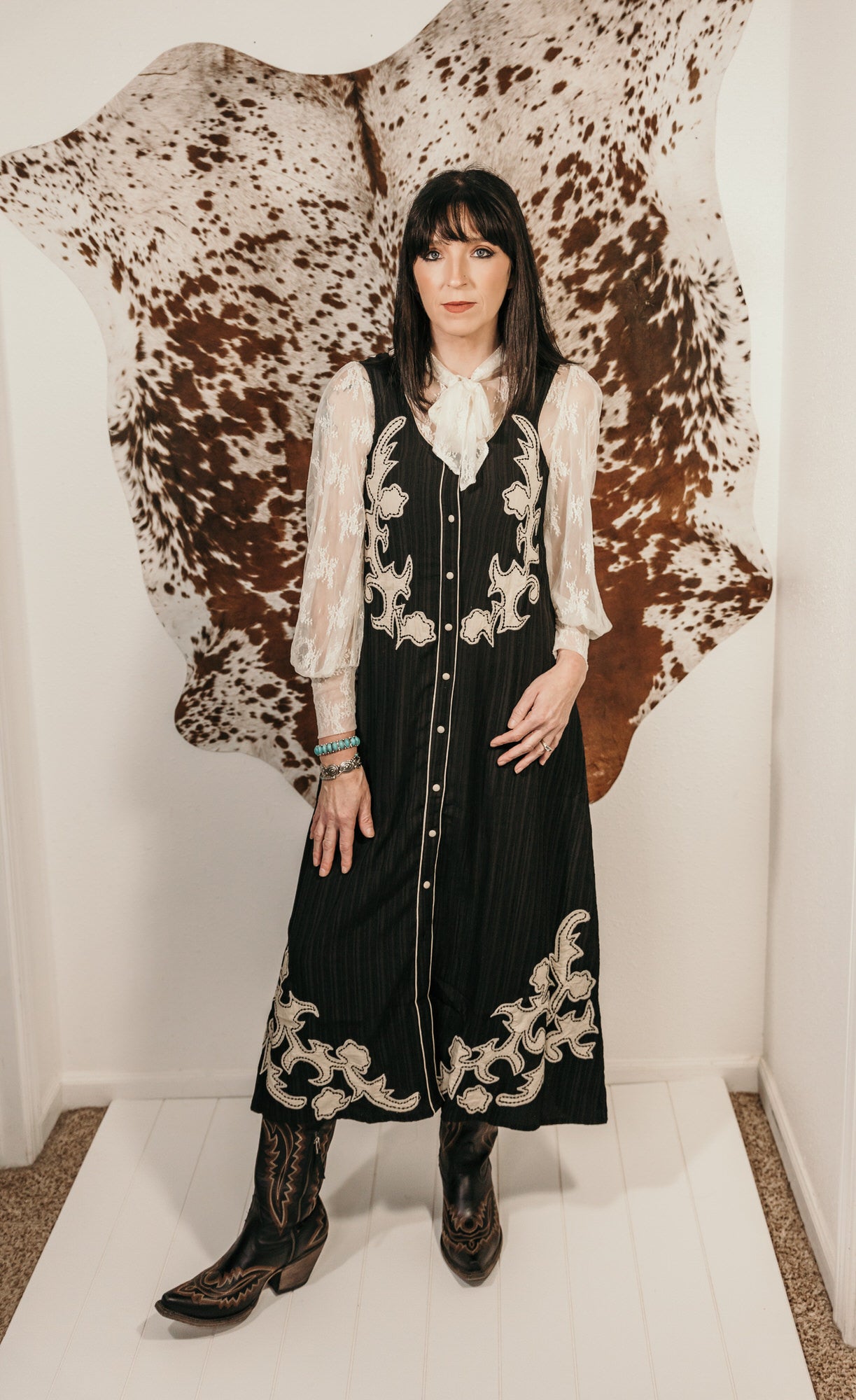 Stitched in the Saddle Midi Dress