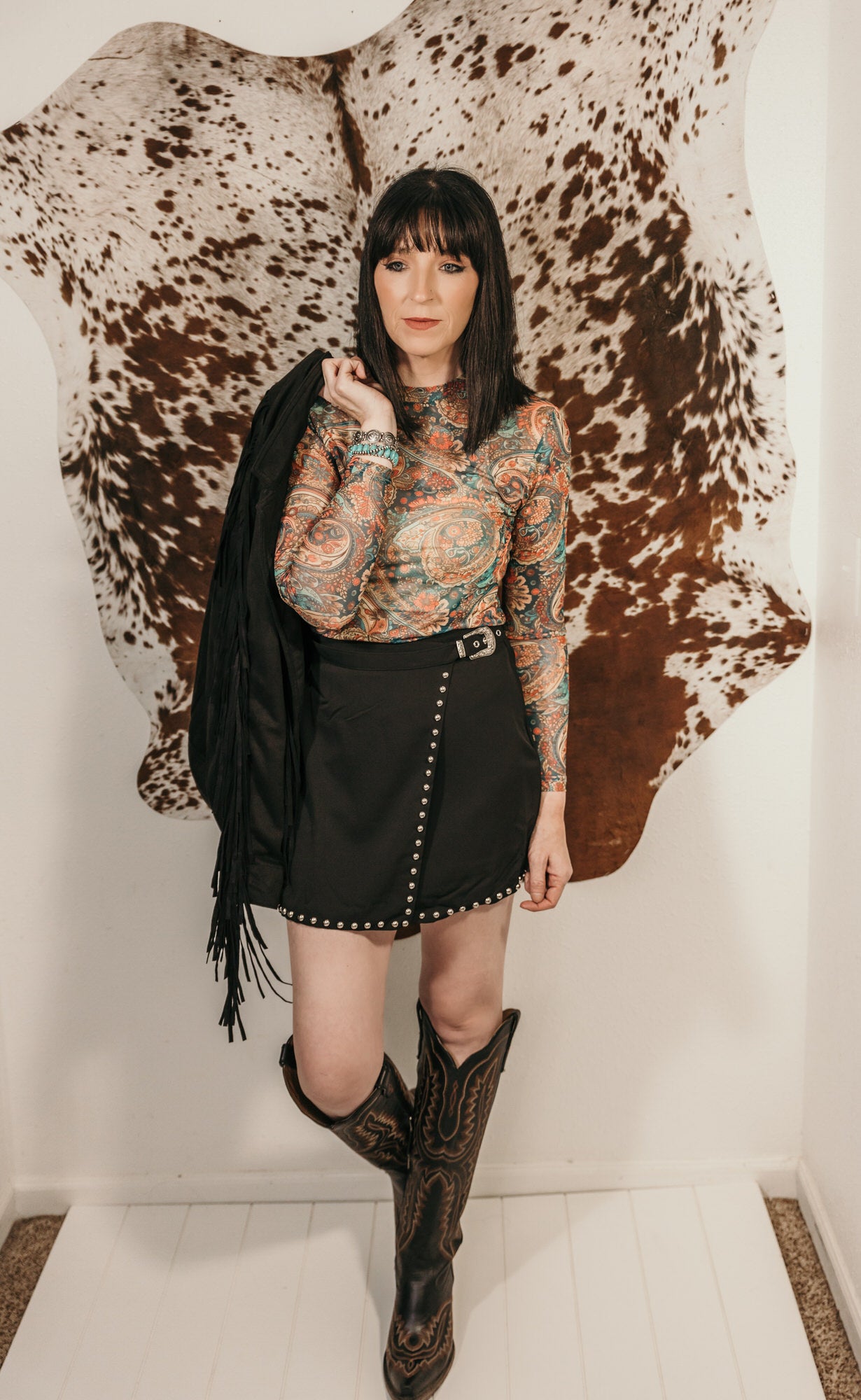 Paisley Rodeo Mesh Top