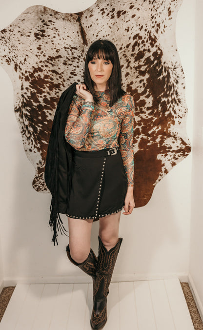 Paisley Rodeo Mesh Top