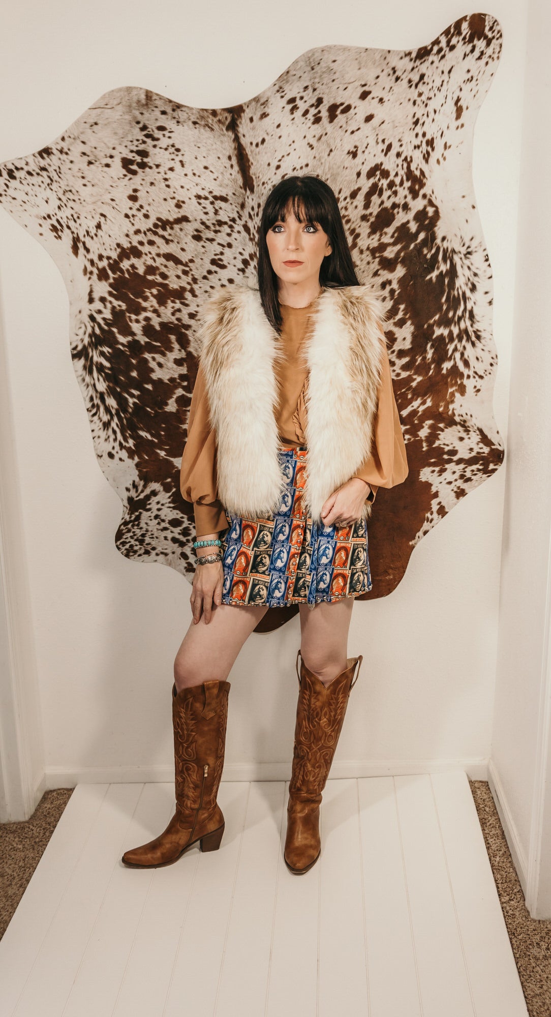 Rodeo Collage Wrap Skort