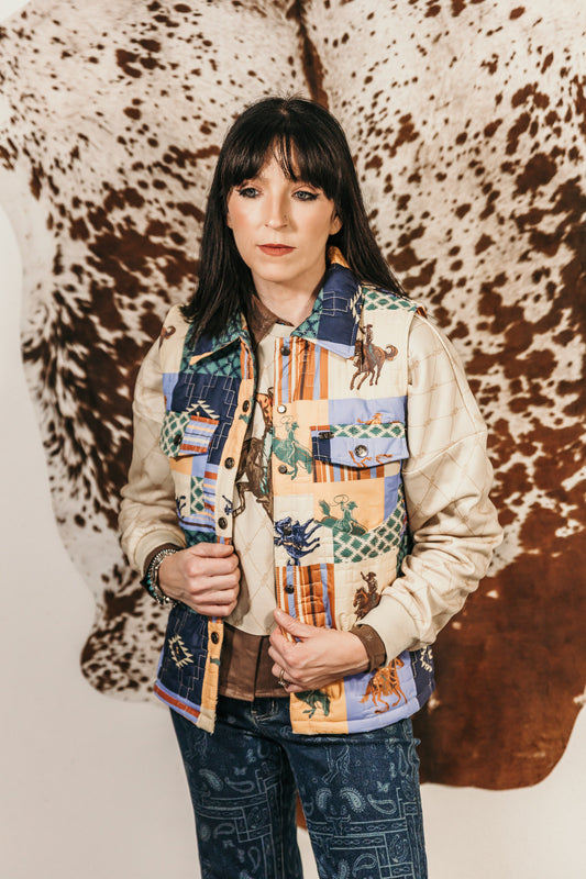 Cowgirl Collage Quilted Vest
