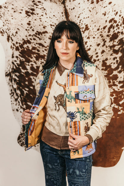 Cowgirl Collage Quilted Vest