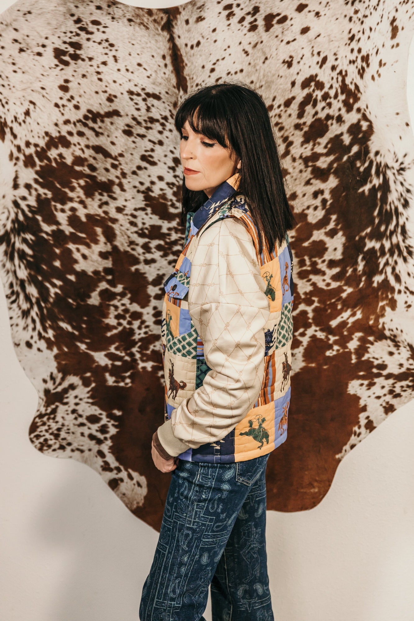 Cowgirl Collage Quilted Vest