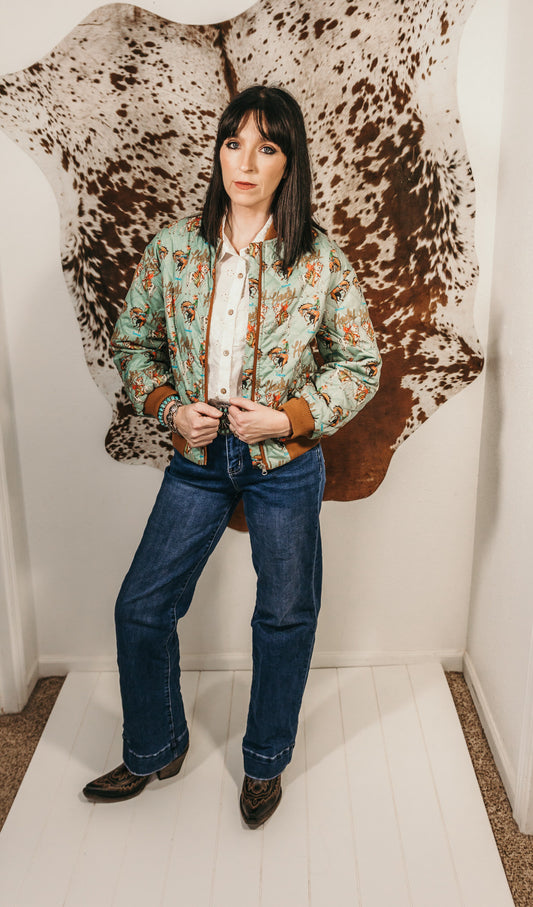 Howdy Darling Quilted Bomber