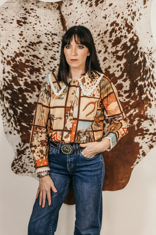 Cowgirl Collage Blouse