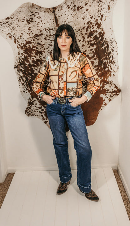 Cowgirl Collage Blouse