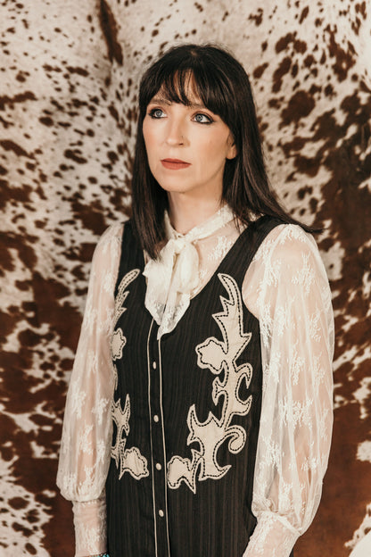 Dusty Lace Bow Blouse