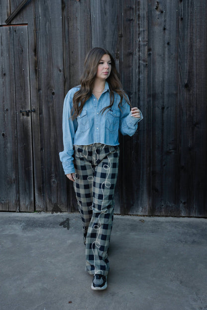 OFF THA TRACK ROPEY GINGHAM Pants