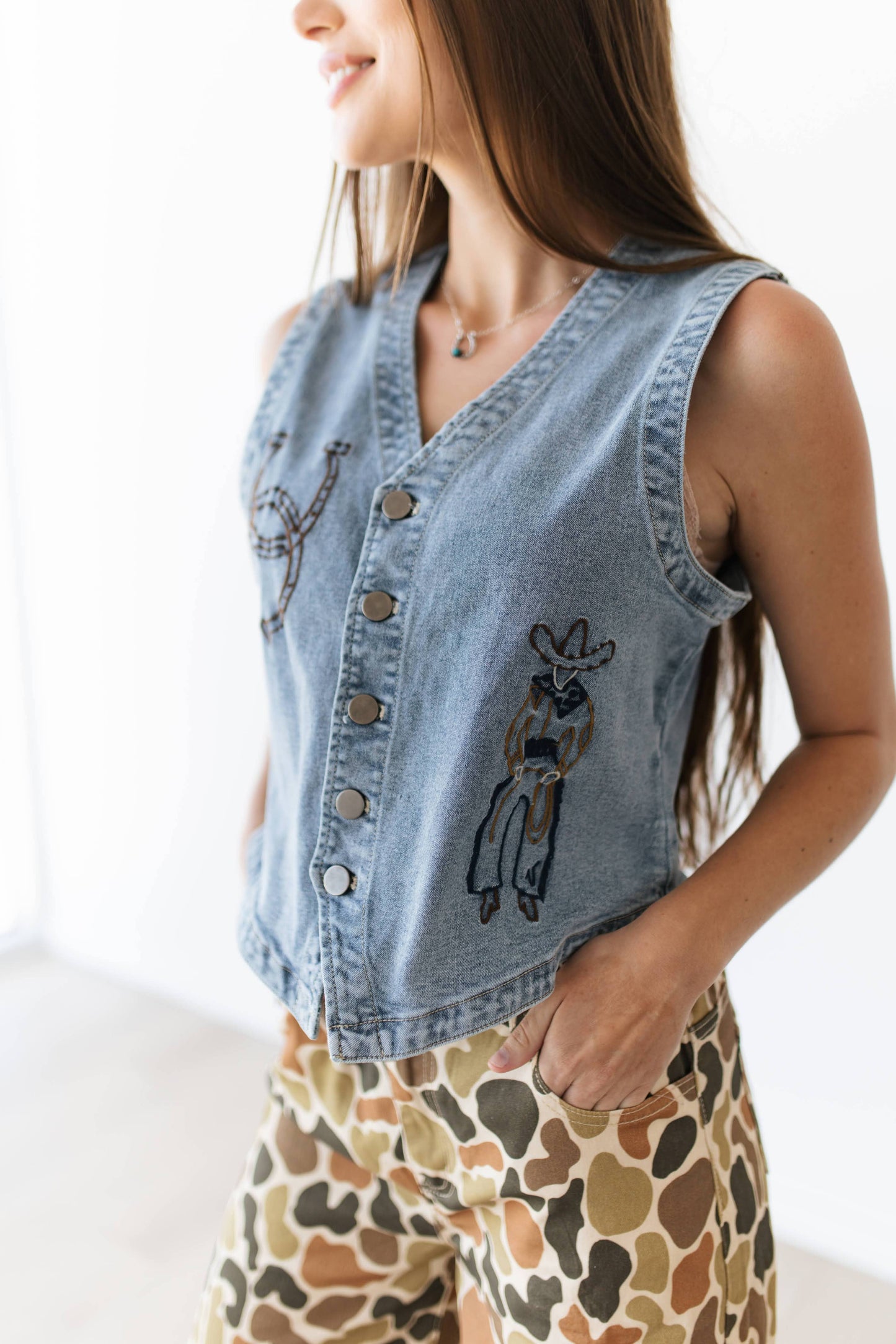 Cowboy Trails Denim Vest