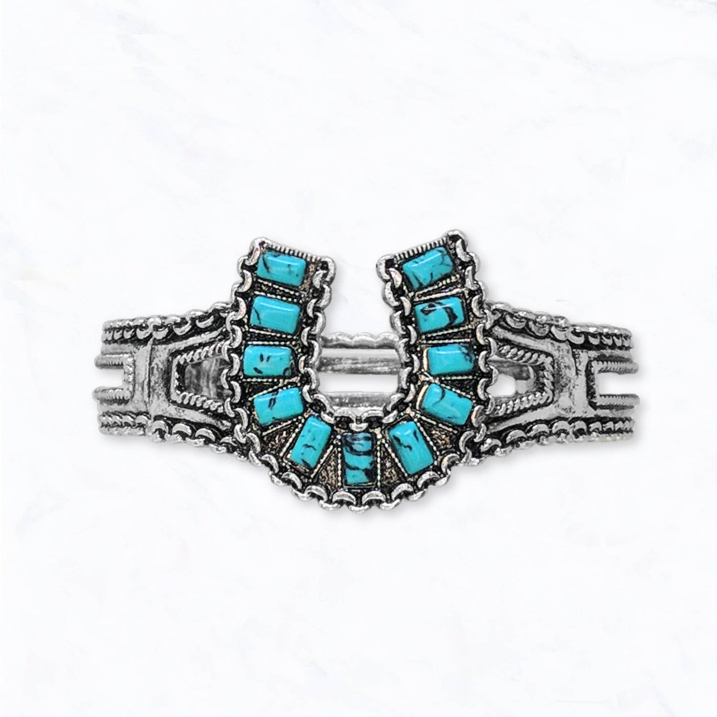 Southwestern Turquoise Horseshoe Cuff Bracelet