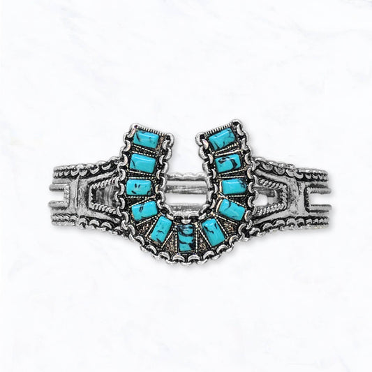 Southwestern Turquoise Horseshoe Cuff Bracelet