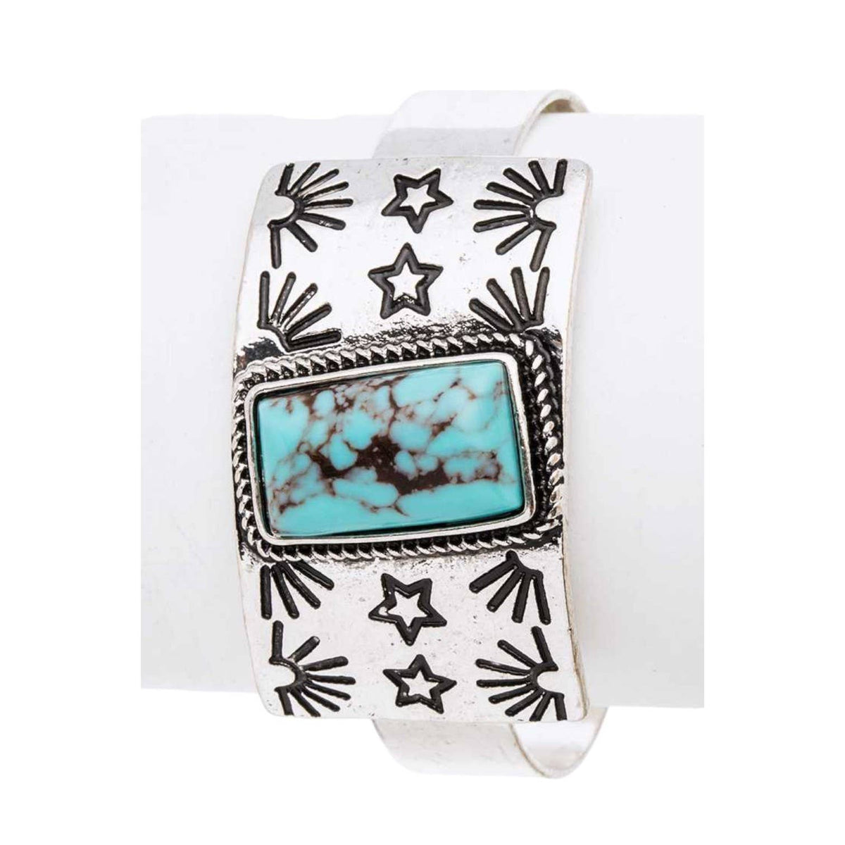 Turquoise Engraved Western Cuff