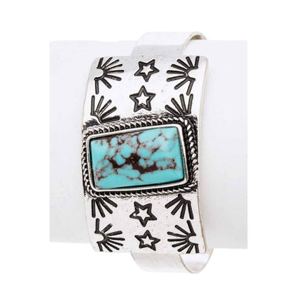 Turquoise Engraved Western Cuff