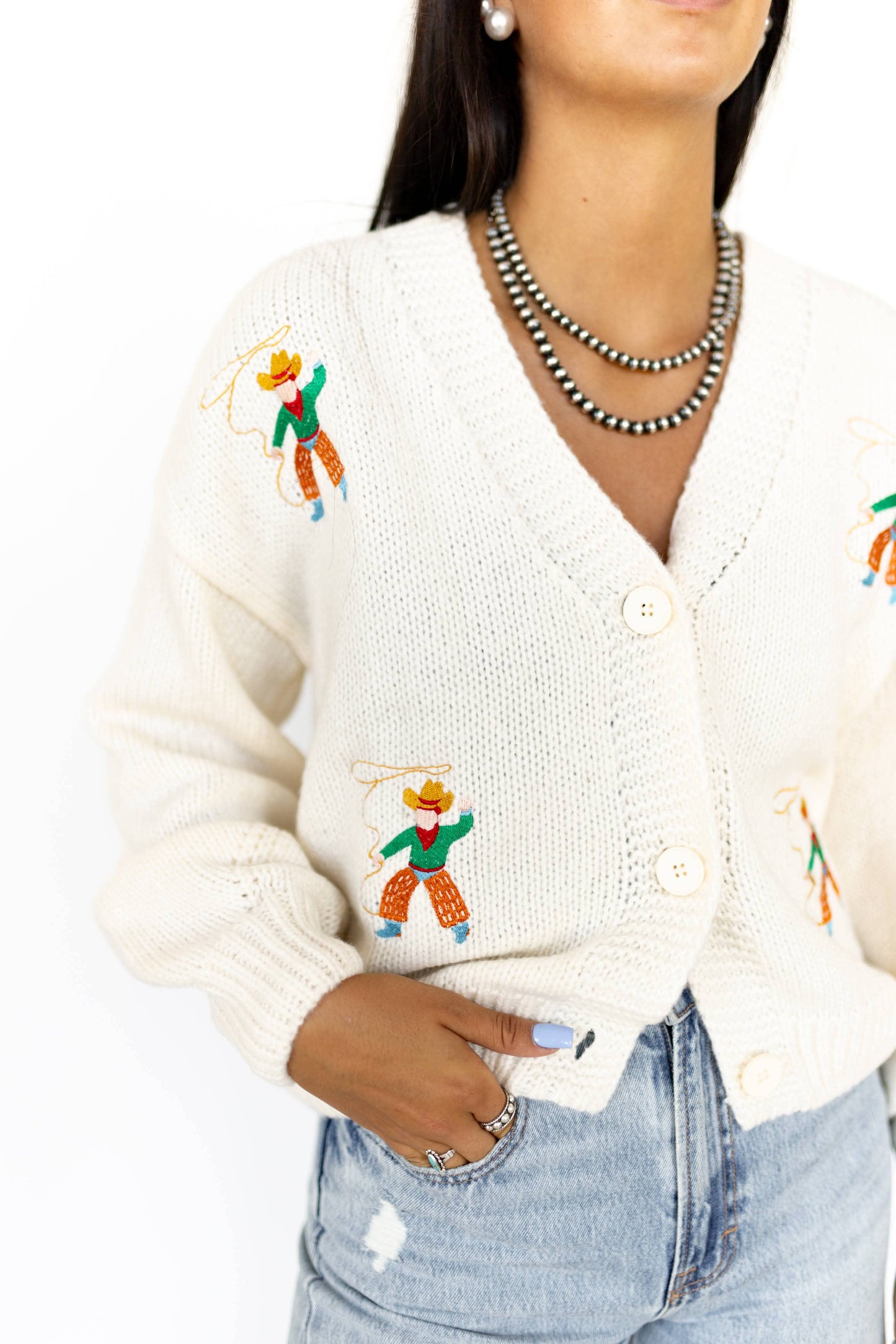 Rope ’Em In Cowboy Cardigan