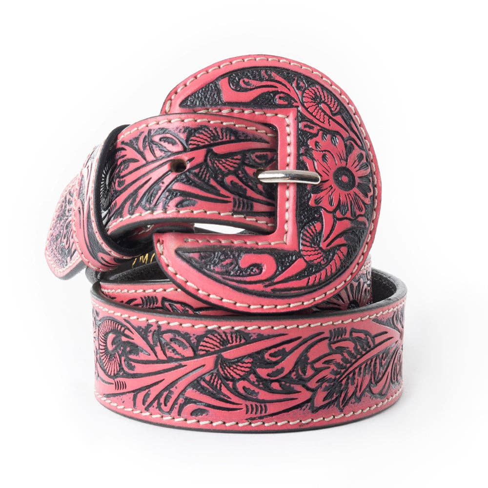 High Desert Tooled Belt – Red