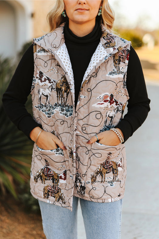 Sierra Cowgirl Quilted Vest – Brown