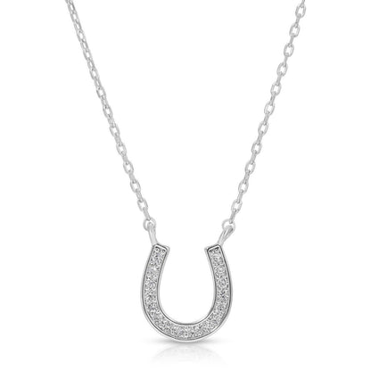 Lucky Charm Pavé Horseshoe Necklace