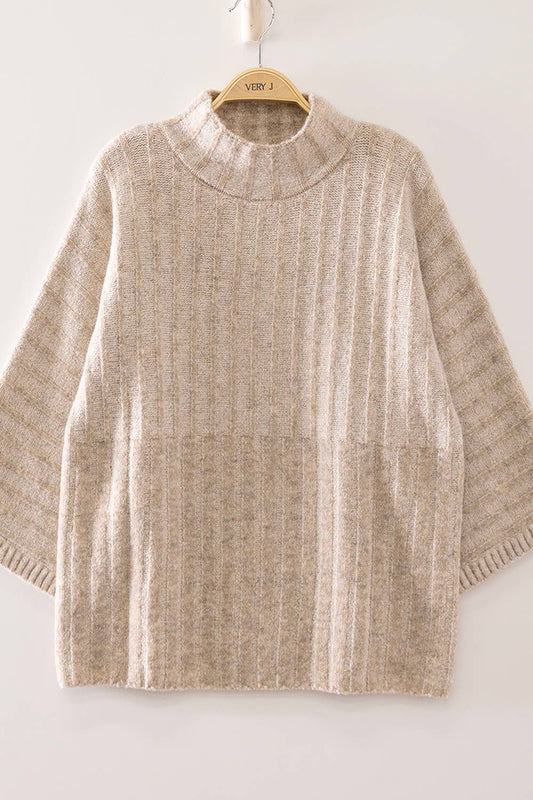 Ribbed Mock Neck Sweater