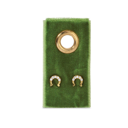 Lucky Charm Pavé Horseshoe Stud Earrings