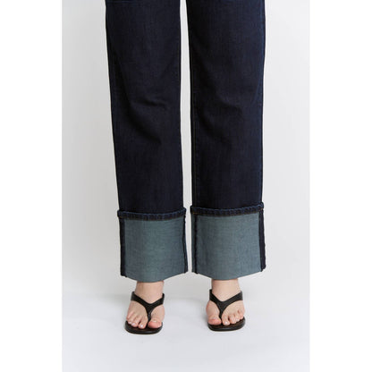 After Dark Cuffed Wide Leg Jeans