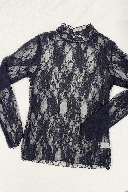 Midnight Bloom Mesh Top