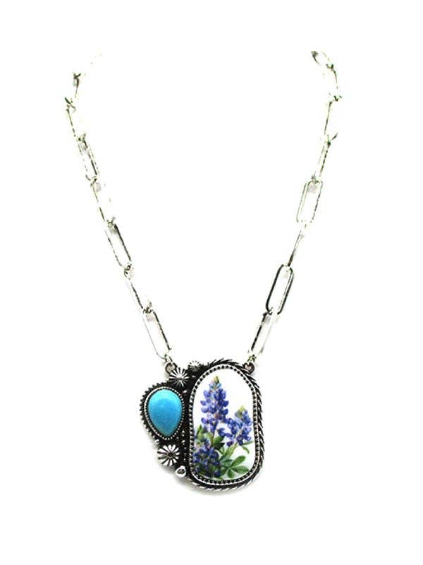 Bluebonnet Bloom Pendant Necklace
