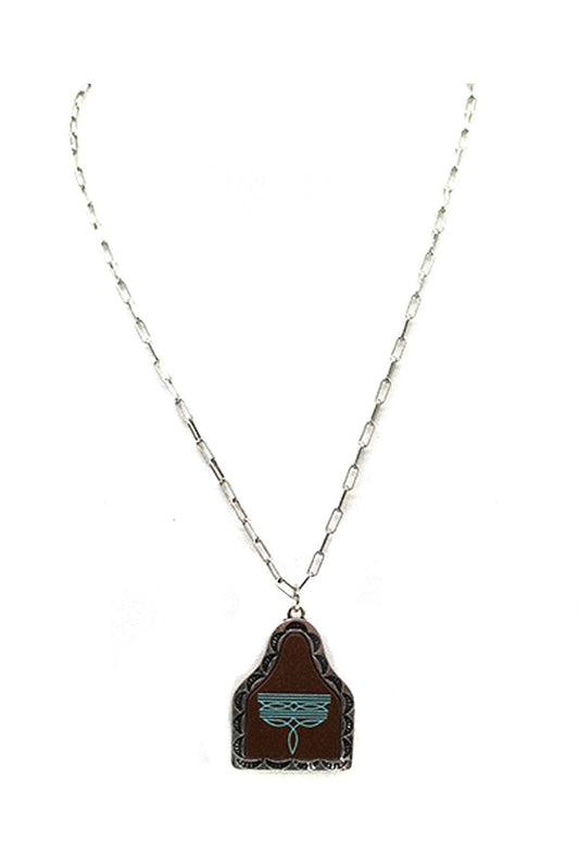 Turquoise Boot Stitch Necklace
